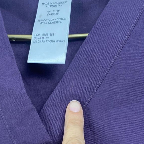 Harriton Unisex Scrub Top Deep Purple Size S Custom Print Union Strong 0170 - Picture 4 of 7